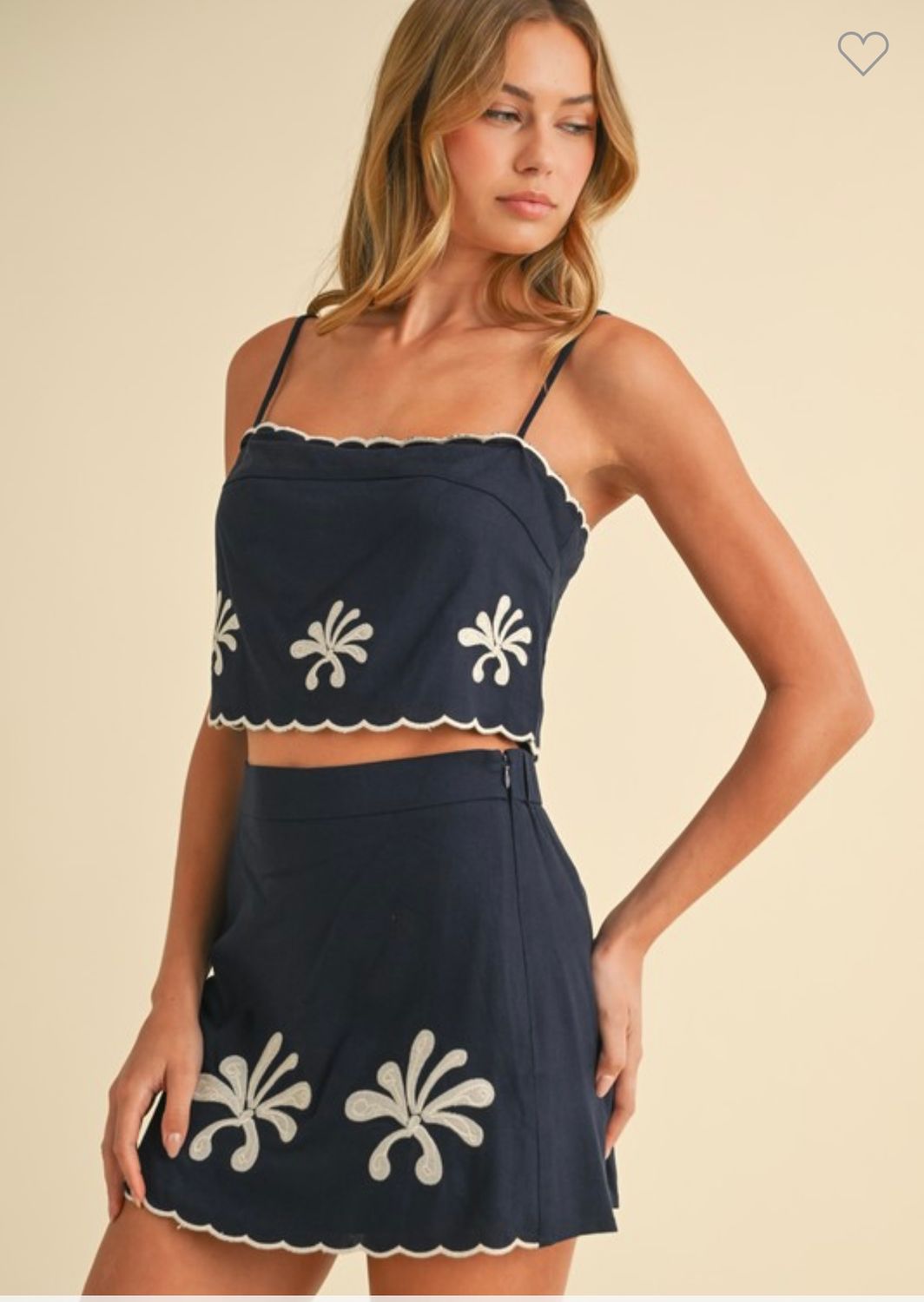 Klesis Linen Cami &amp; Mini Skirt, Size: S, Color: Navy