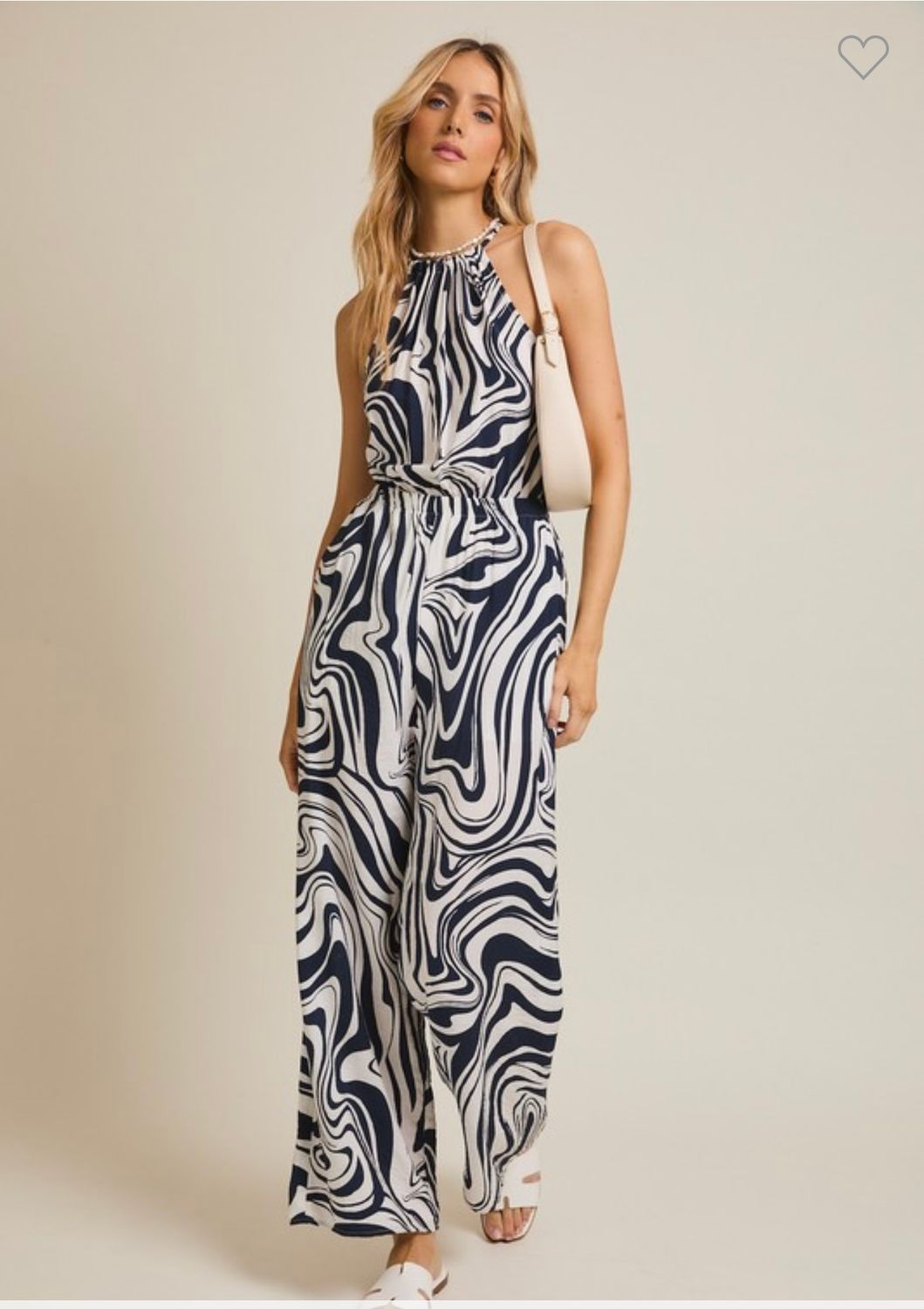 Gilli Sleeveless Halter Jumpsuit, Size: S, Color: White