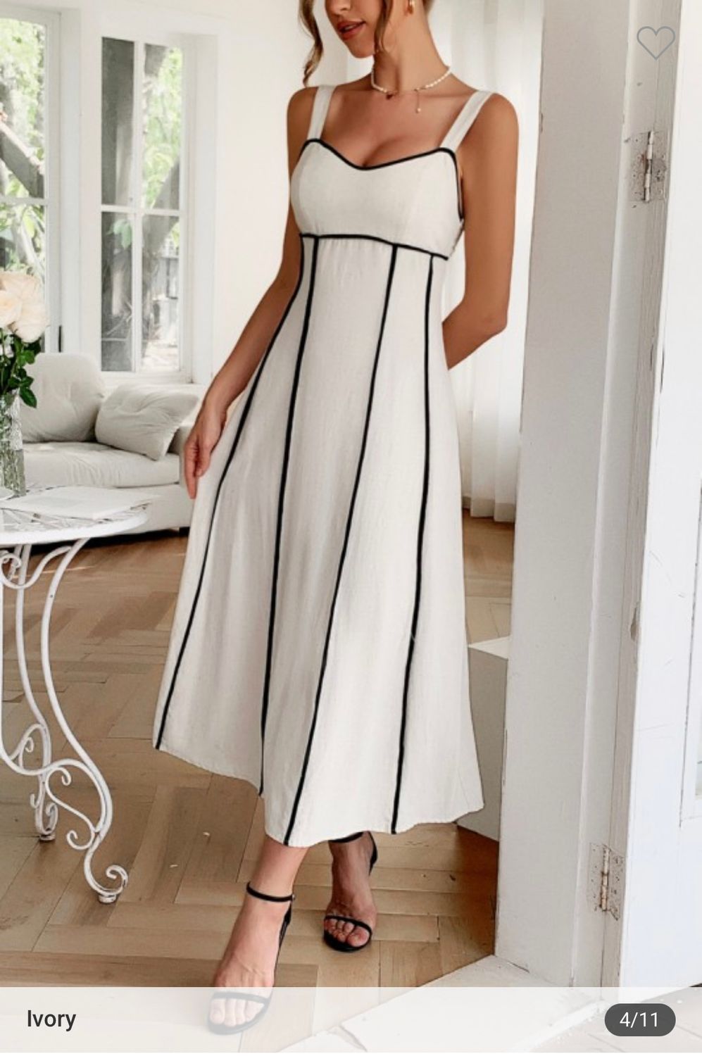 Asia Contrast Lined Maxi Dress, Size: S, Color: Ivory