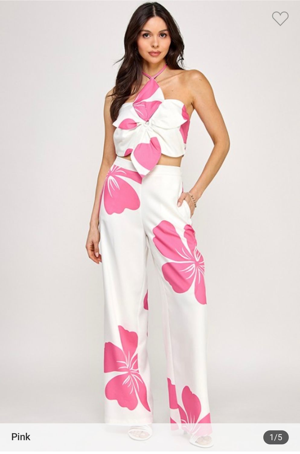 Milk &amp; Honey Printed Flower Top &amp; Pant, Size: S, Color: PInk