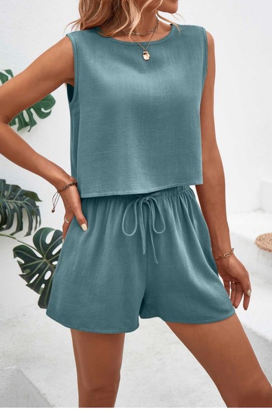 Asia Cropped Tank Top &amp; Short