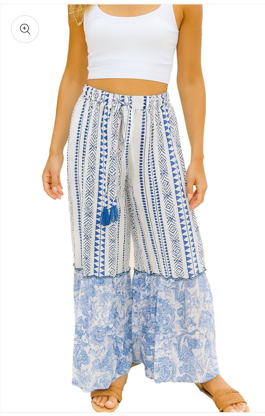 JMP Ladies Cotton Pants, Color: Blue, Size: S