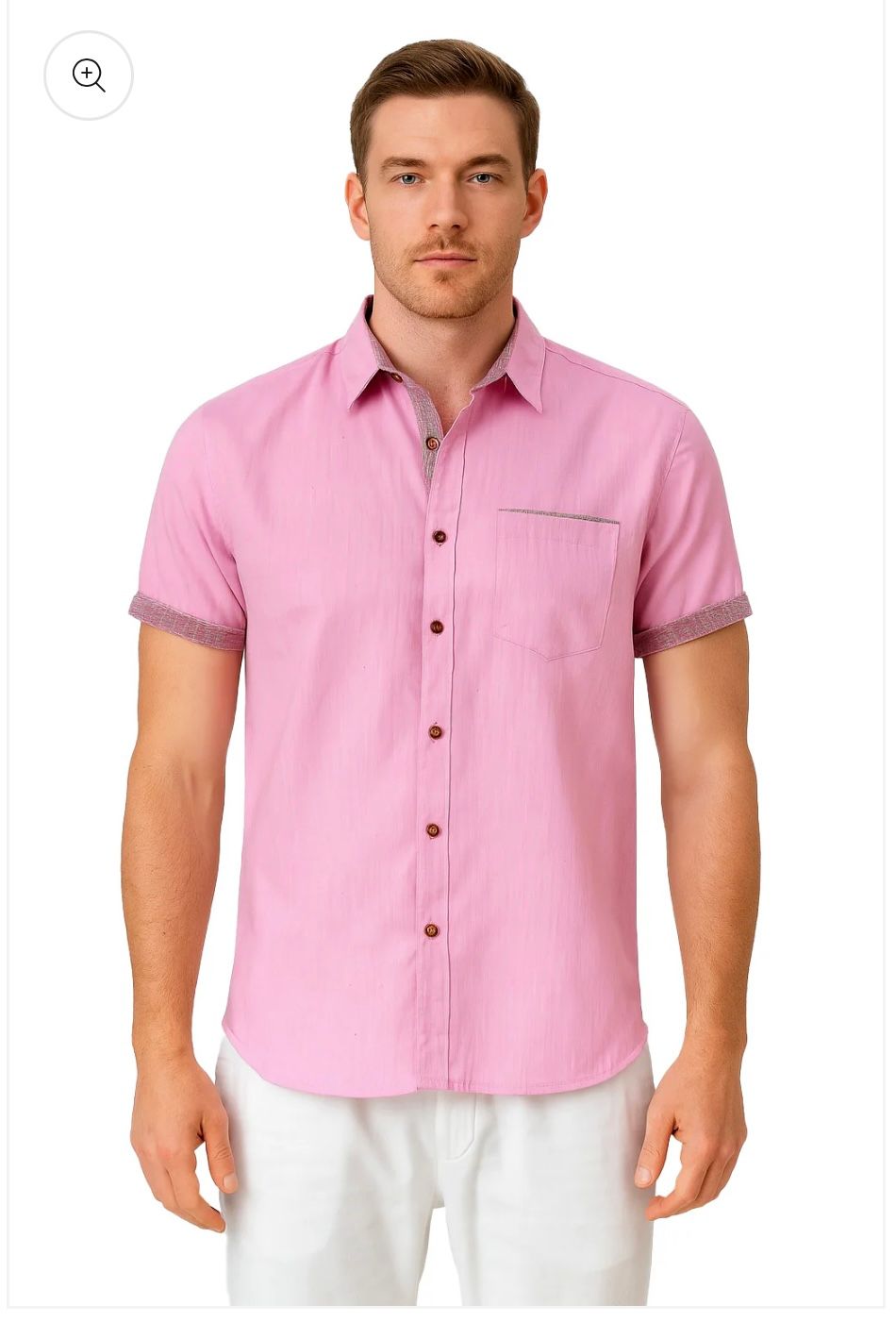 JMP SS Button W/Pocket, Color: Pink, Size: S
