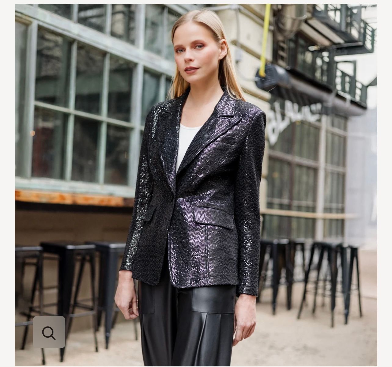 Clara Sun Woo Shimmer Jacket, Color: Black, Size: XS