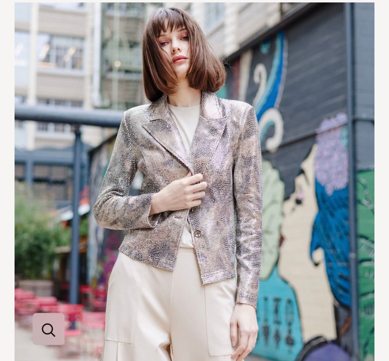 Clara Sun Woo Shimmer Jacket, Color: Champagne, Size: XS