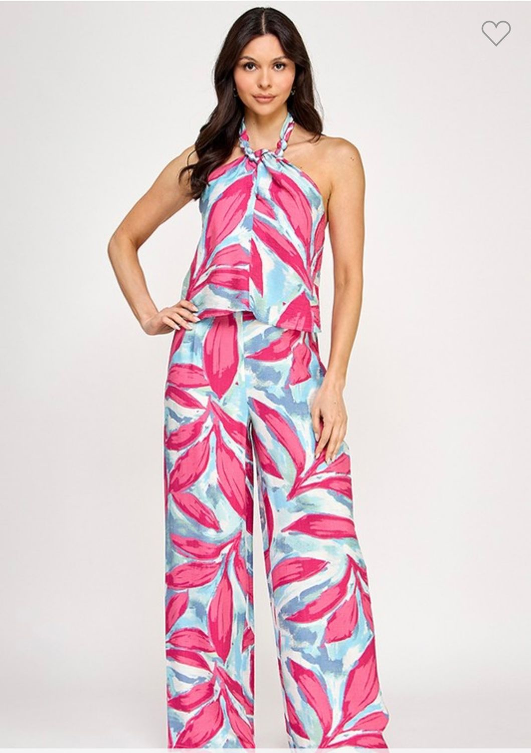 Milk &amp; Honey Halter Top w/Pants, Color: Pink, Size: S