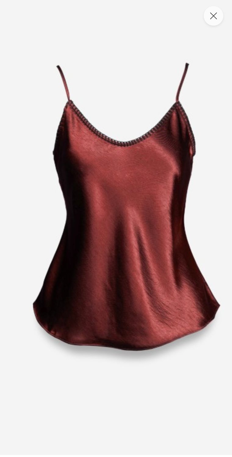 Naked Zebra Whipstitch Camisole, Color: Red, Size: S