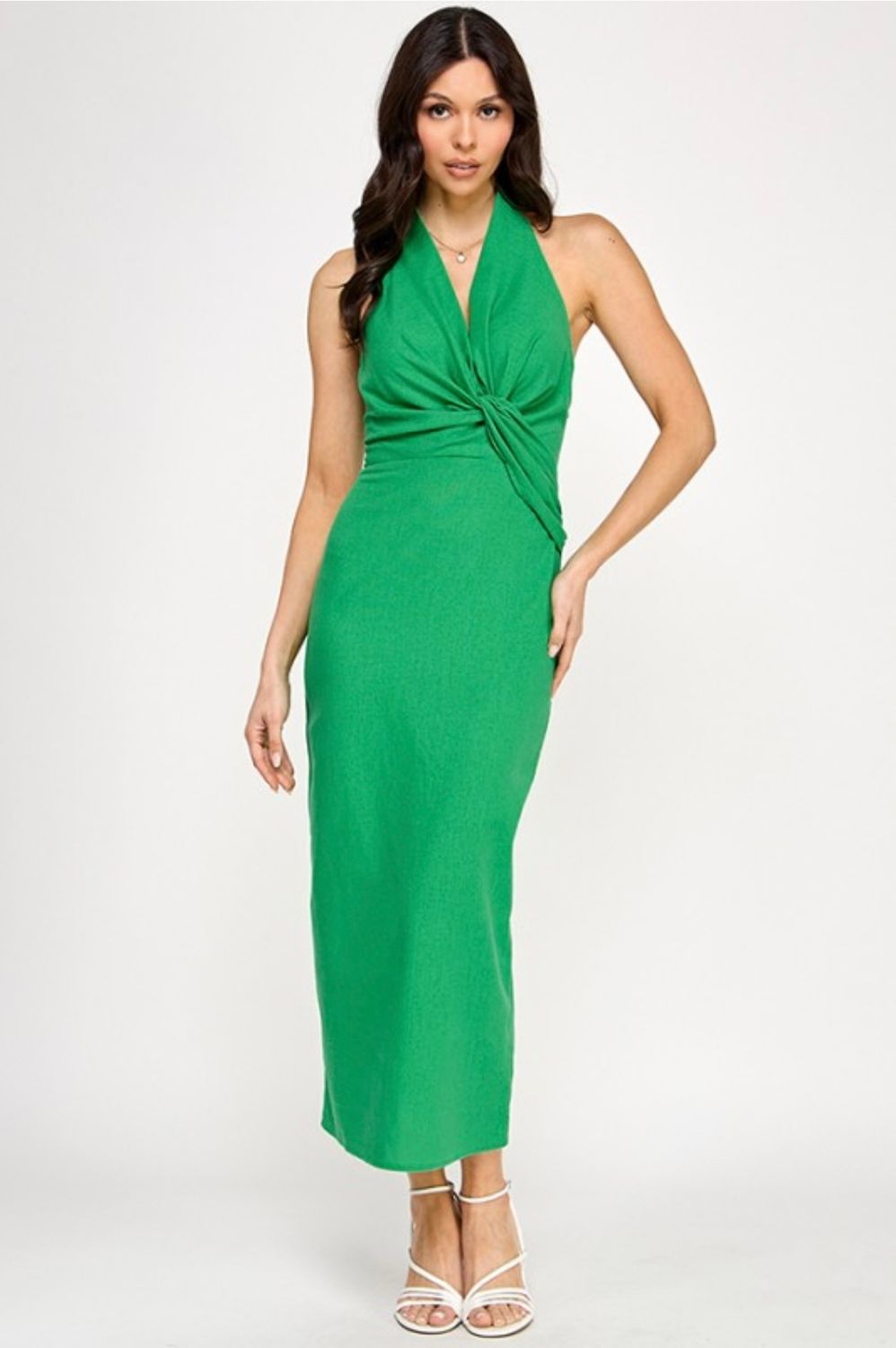 Milk &amp; Honey Halter Dress, Color: Green, Size: S