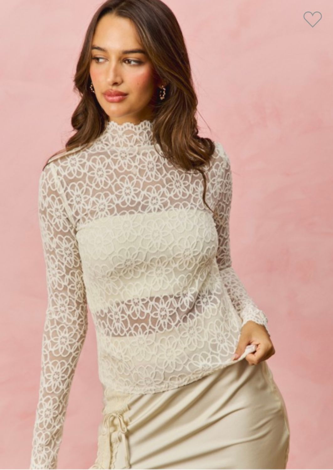 So Me Lace Layered Top, Color: Ivory, Size: S