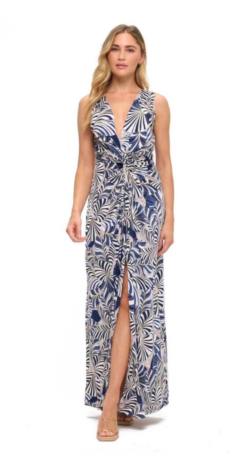Ariella Twist Front Maxi Dress, Color: Blue, Size: S