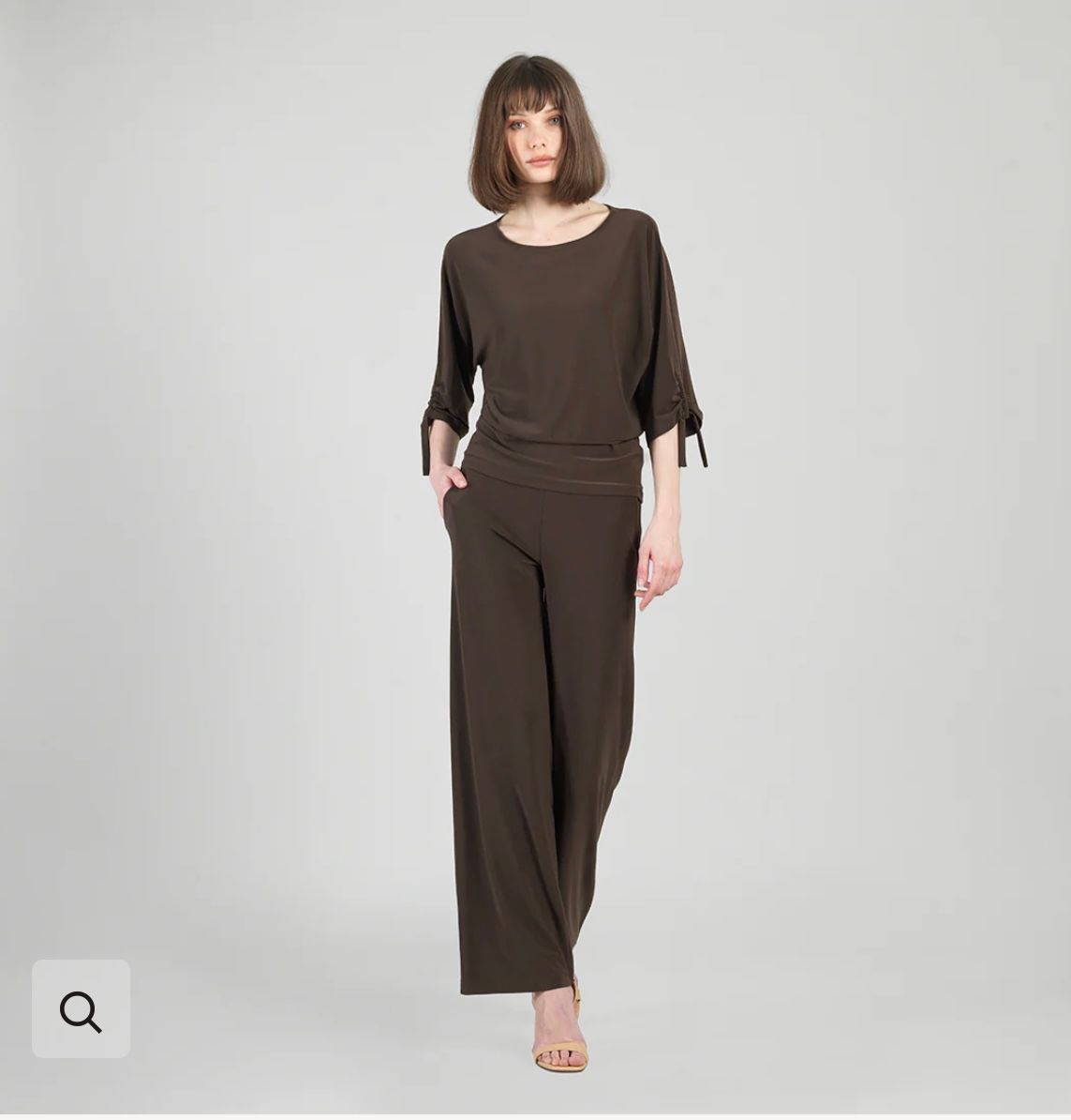 Clara Sun Woo Soft Knit Top, Color: Brown, Size: XS