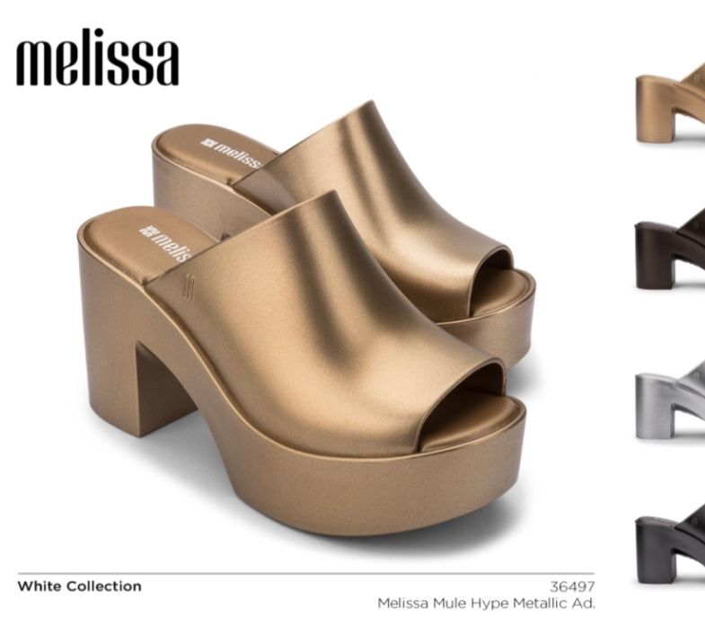 Melissa Mule Hype Metallic, Color: Gold, Size: 6