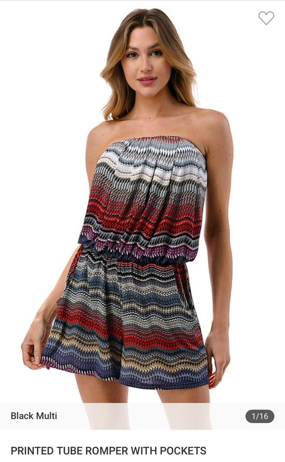 Arielle Tube Romper W/Pockets, Color: Grey, Size: S