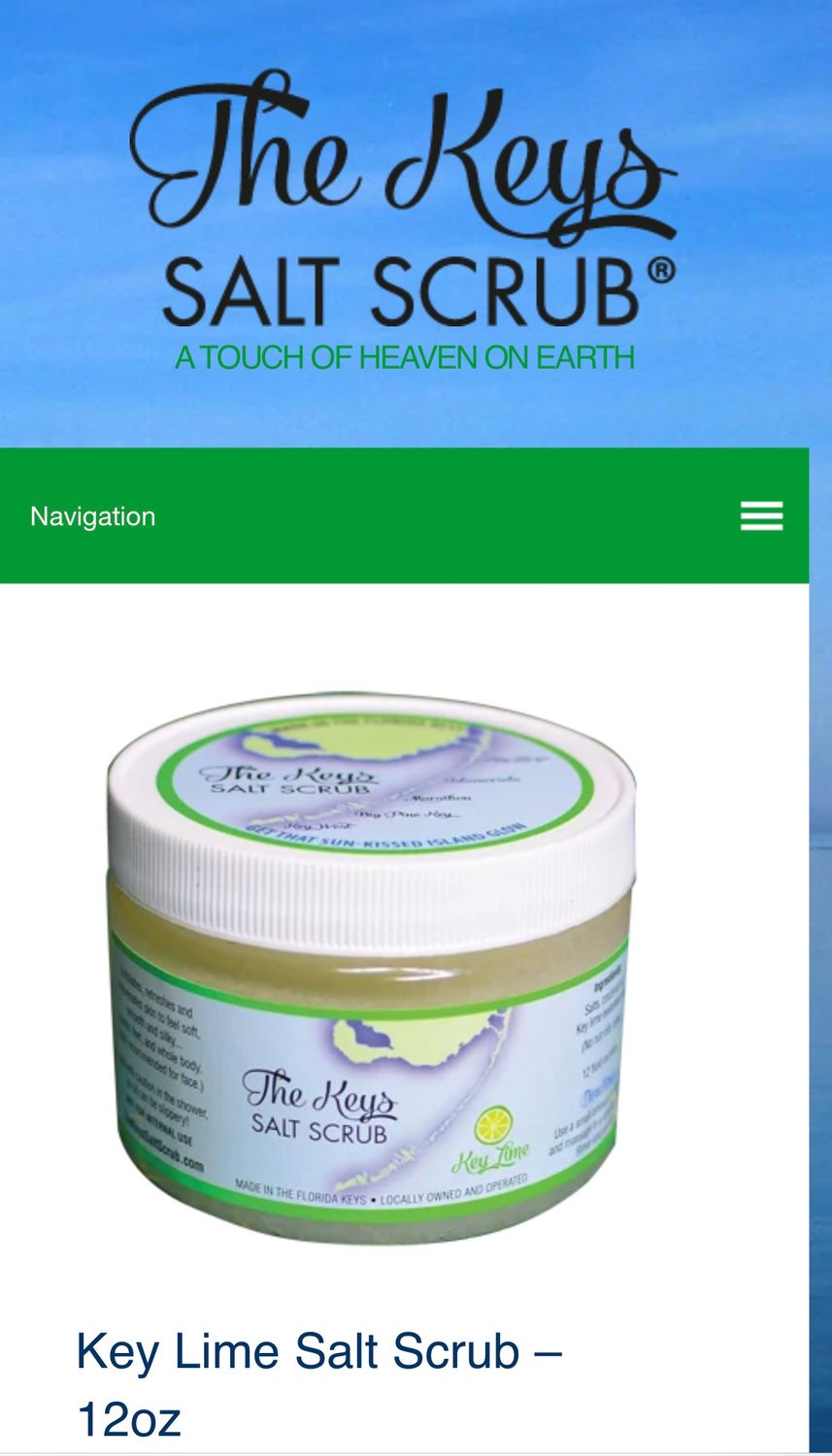 Keys Salt Scrub 12 oz, Color: Key Lime, Size: 12 oz