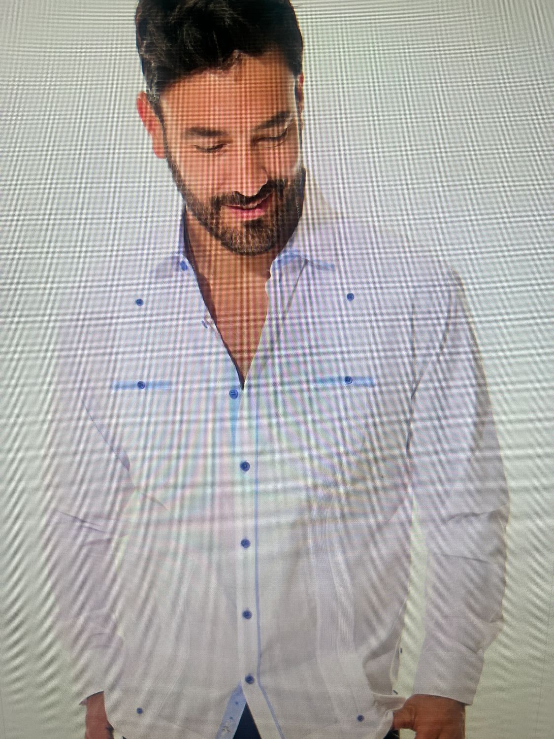 JMP Guayabera L/S, Color: White, Size: M