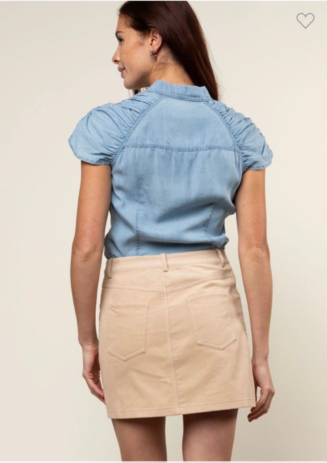 Naked Zebra Tercel Button Down, Color: Light Blue, Size: S