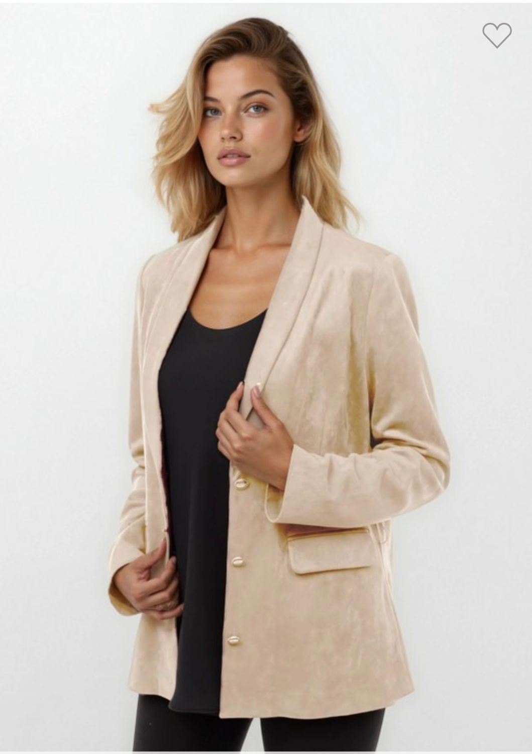 Naked Zebra Deep Neck Blazer, Color: Sand, Size: S