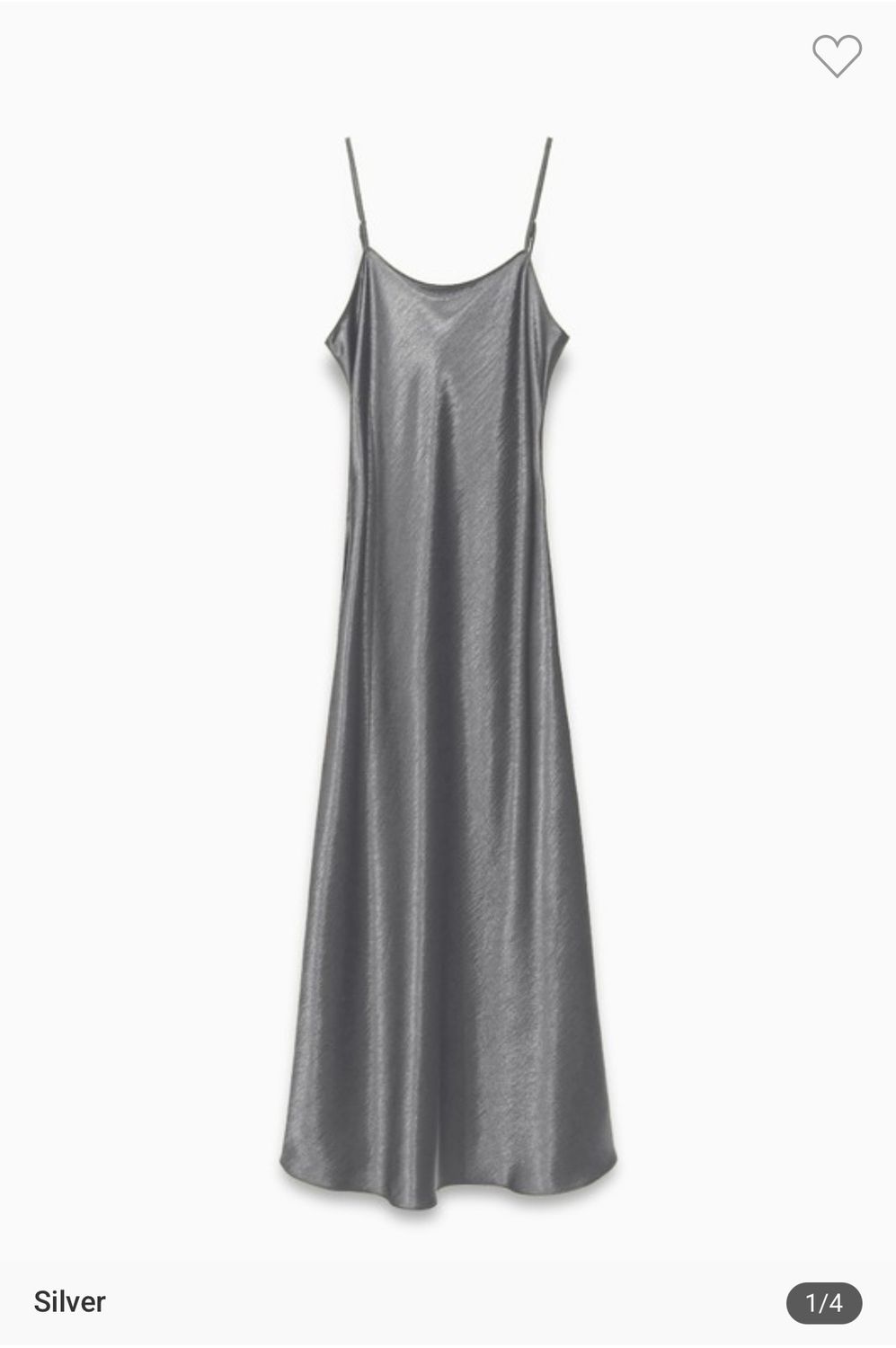 Naked Zebra Satin Maxi Slip Dress, Color: Silver, Size: S