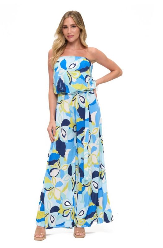 Ariella Printed Tube Jumpsuit