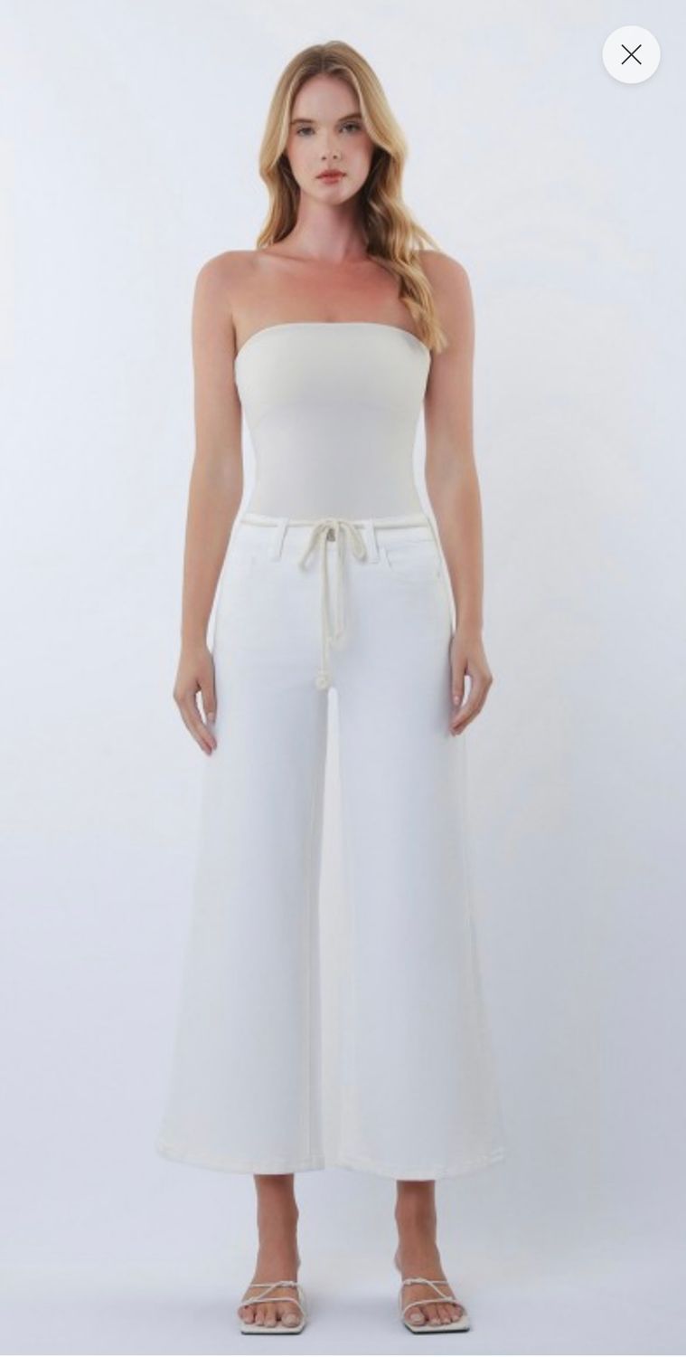 Vervet High Rise Wide Leg, Color: Optic White, Size: 24