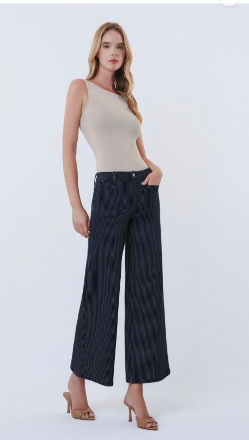 Vervet High Rise Crop, Color: Stripe, Size: 24