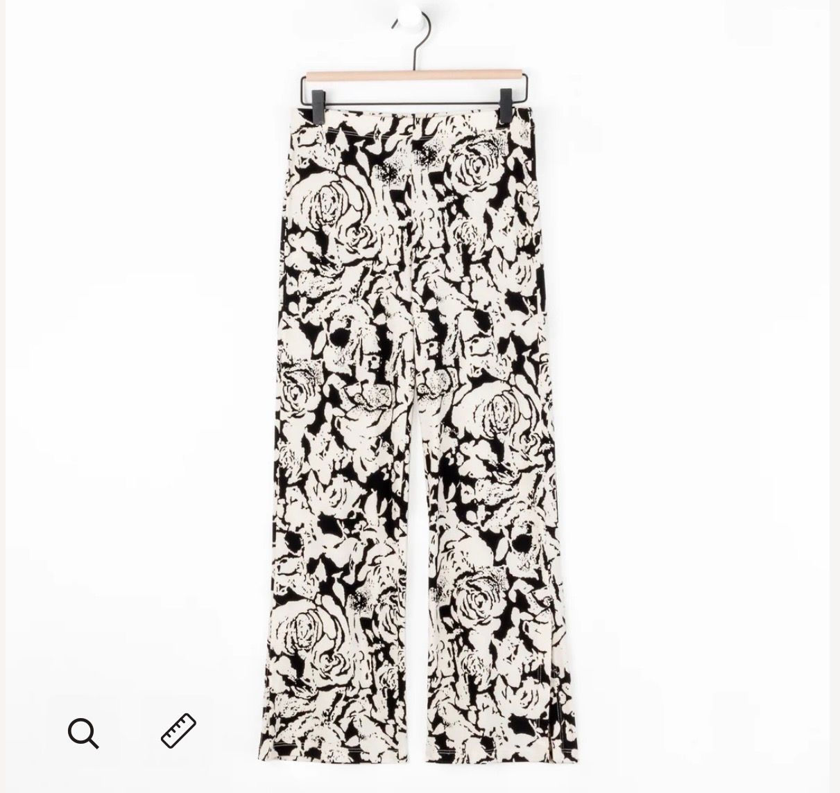Clara Sun Woo Rose Print Ankle Pant, Color: Bone, Size: XS