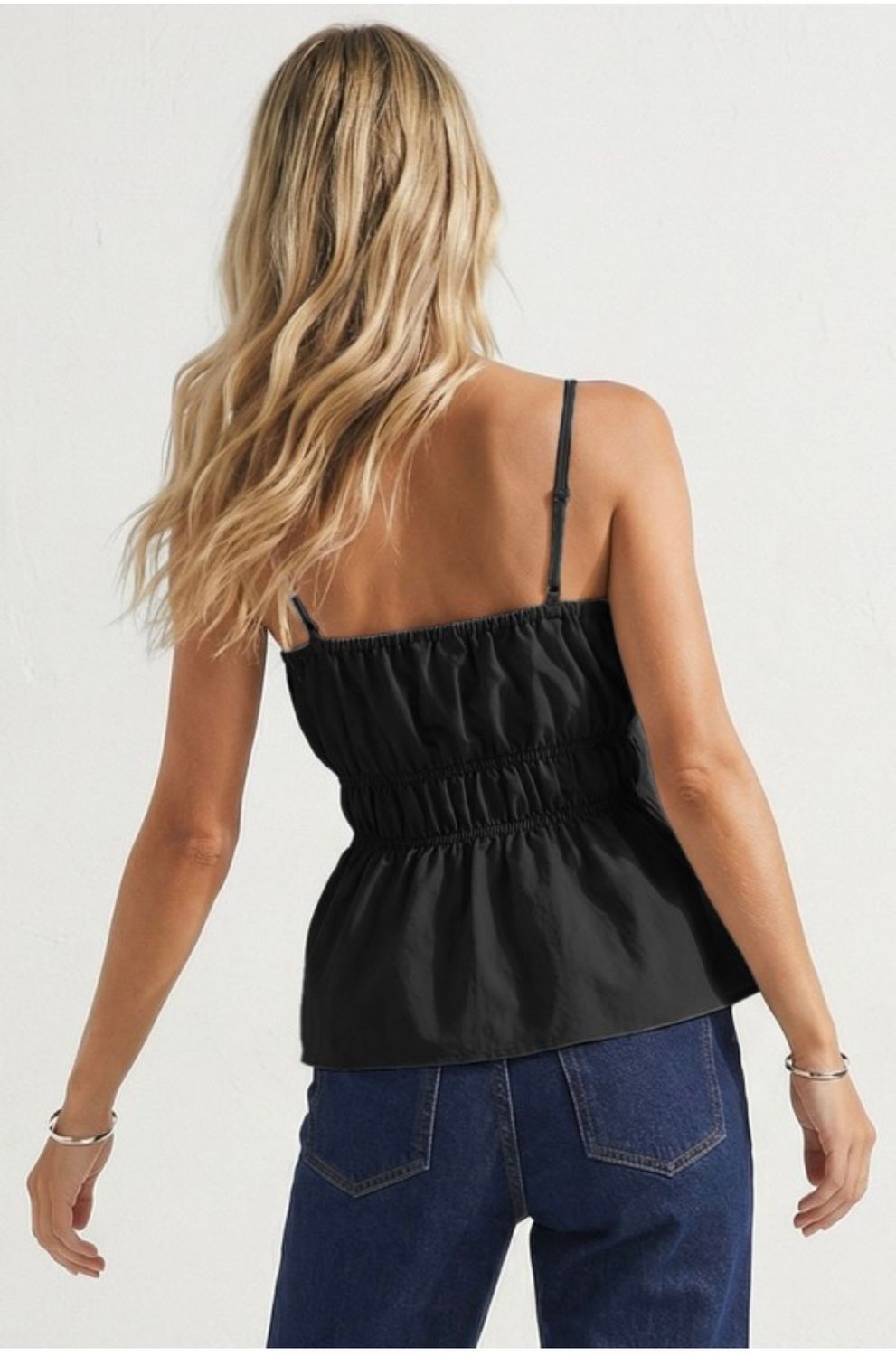 Naked Zebra Buckle Pleated Top, Color: Black, Size: S