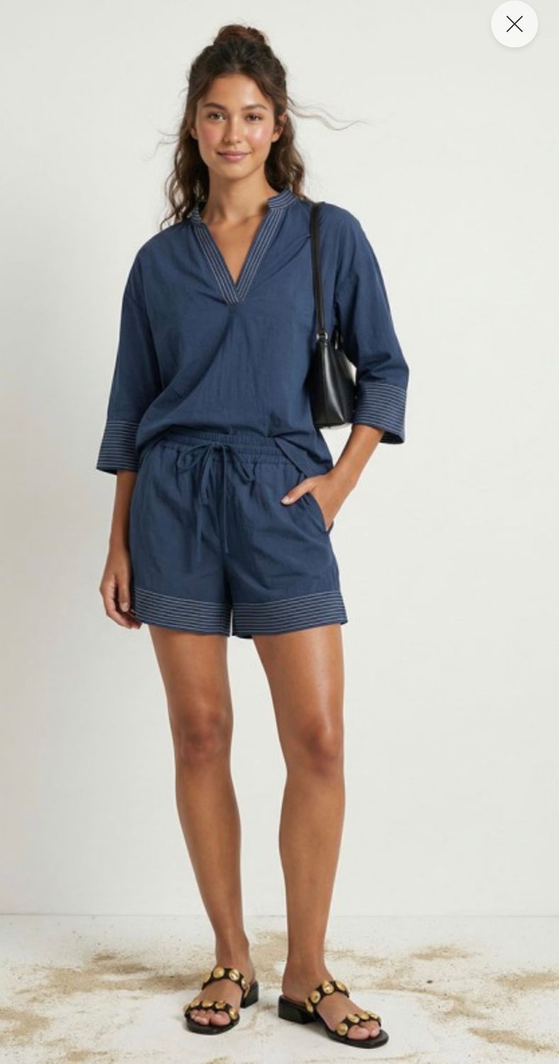 Naked Zebra Pull on Short, Color: Navy, Size: S