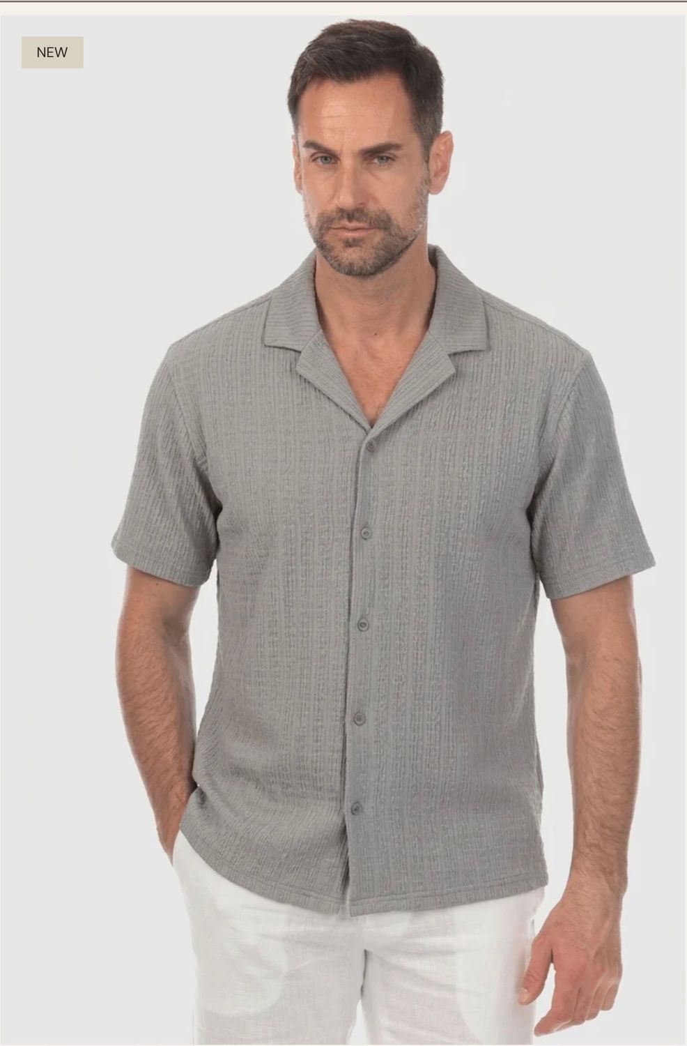 Mojito Short Sleeve Knit Shirt, Color: Grey, Size: S