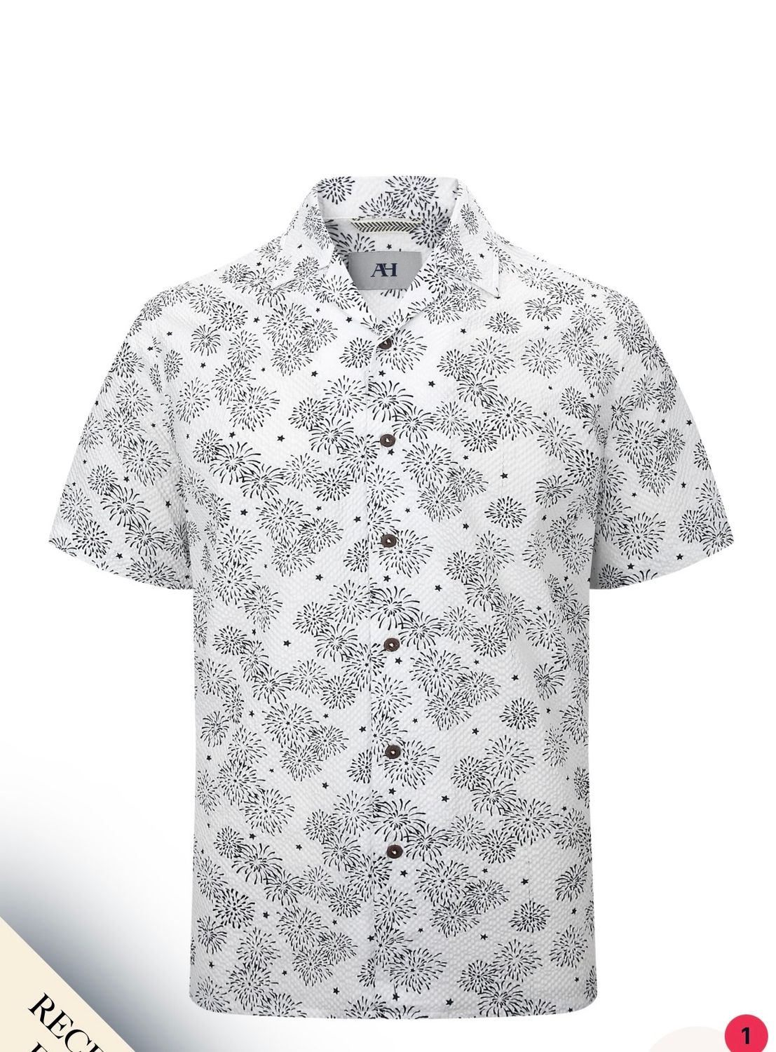 Mojito Short Sleeve Fireworks, Color: White, Size: S