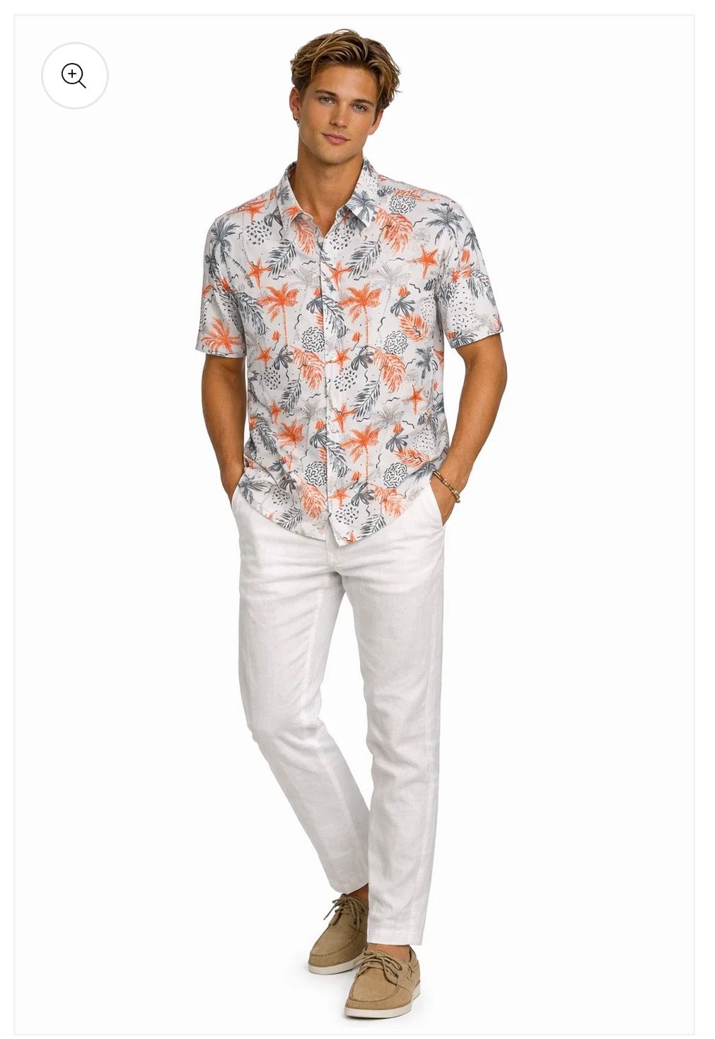 JMP Mens Short Sleeve Button Up, Color: White, Size: M