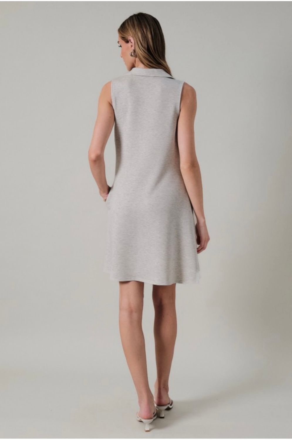 Gilli V Neck Mini Dress, Color: Grey, Size: S