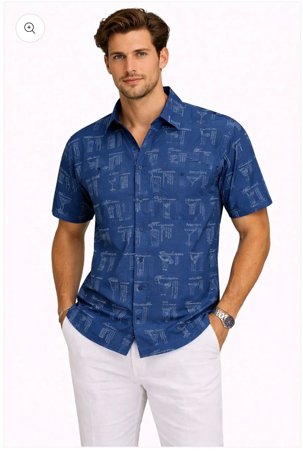 JMP Mens Cocktail Shirt, Color: BLue, Size: M
