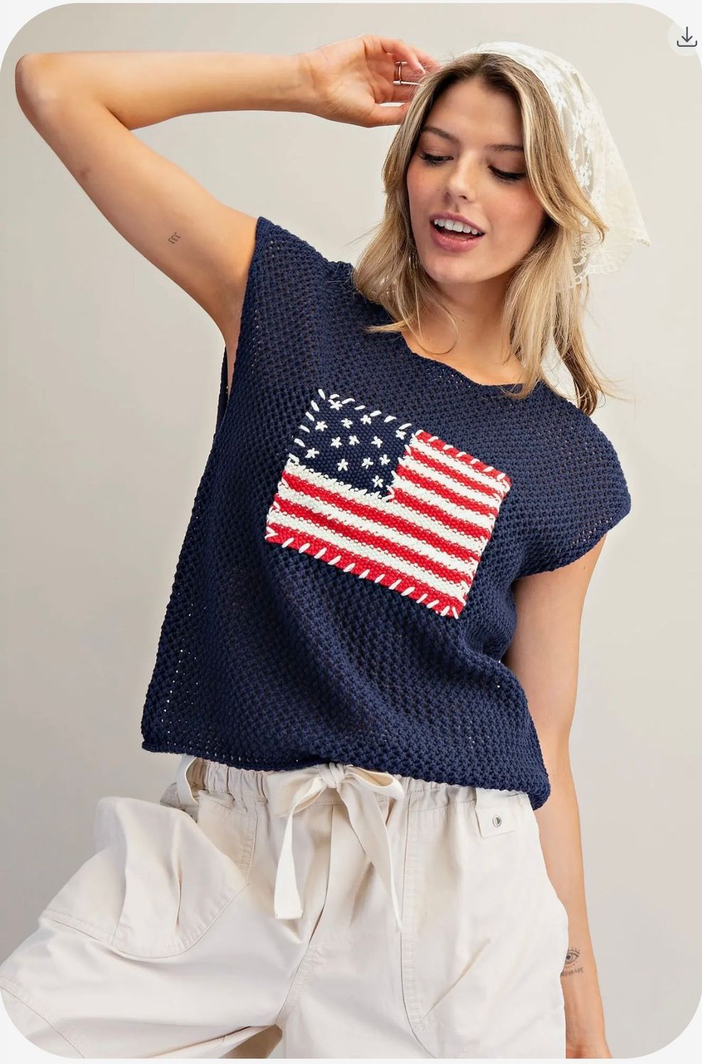 EESome Flag Sweater, Color: Blue, Size: S