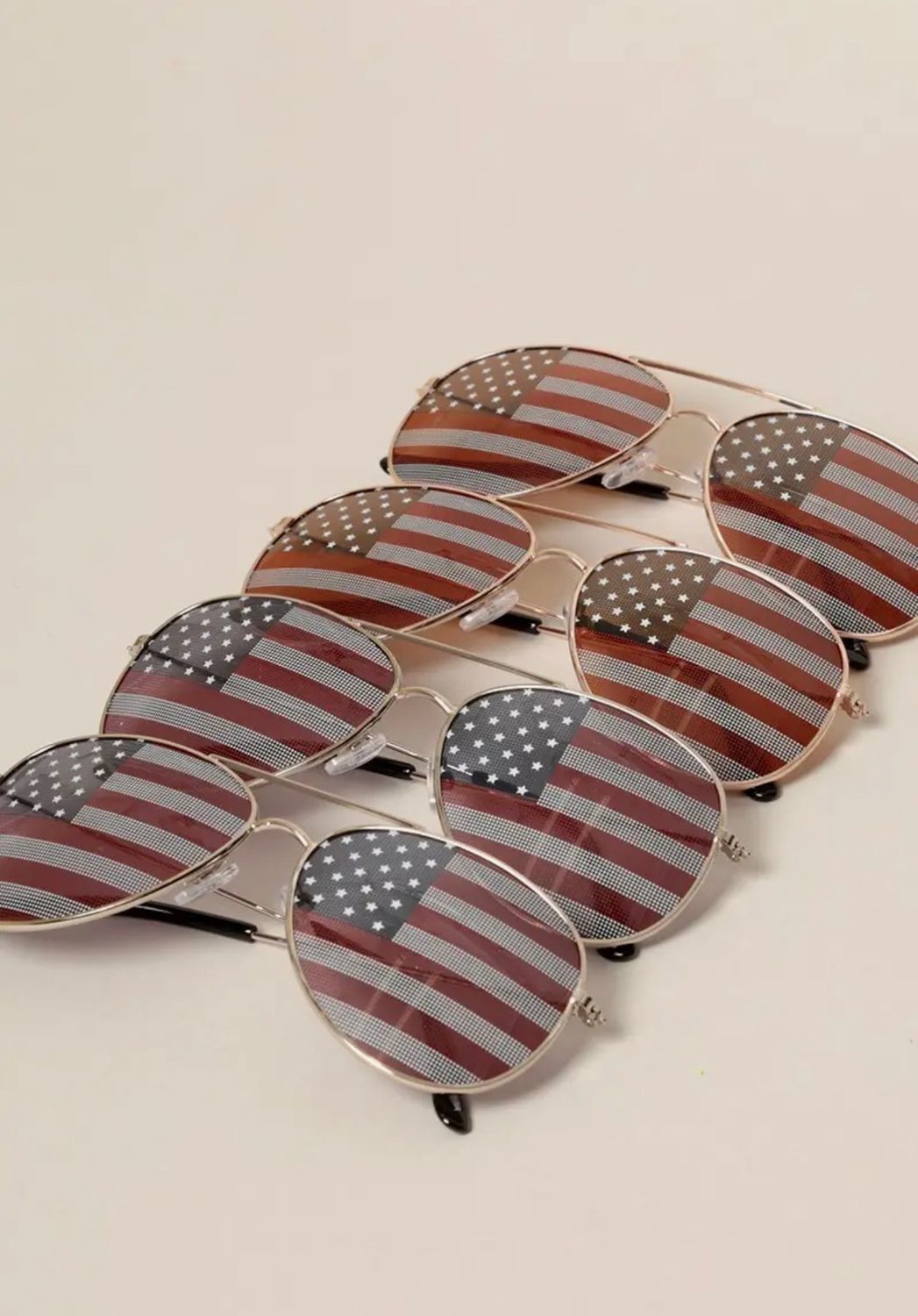 American Flag Aviator, Color: Red