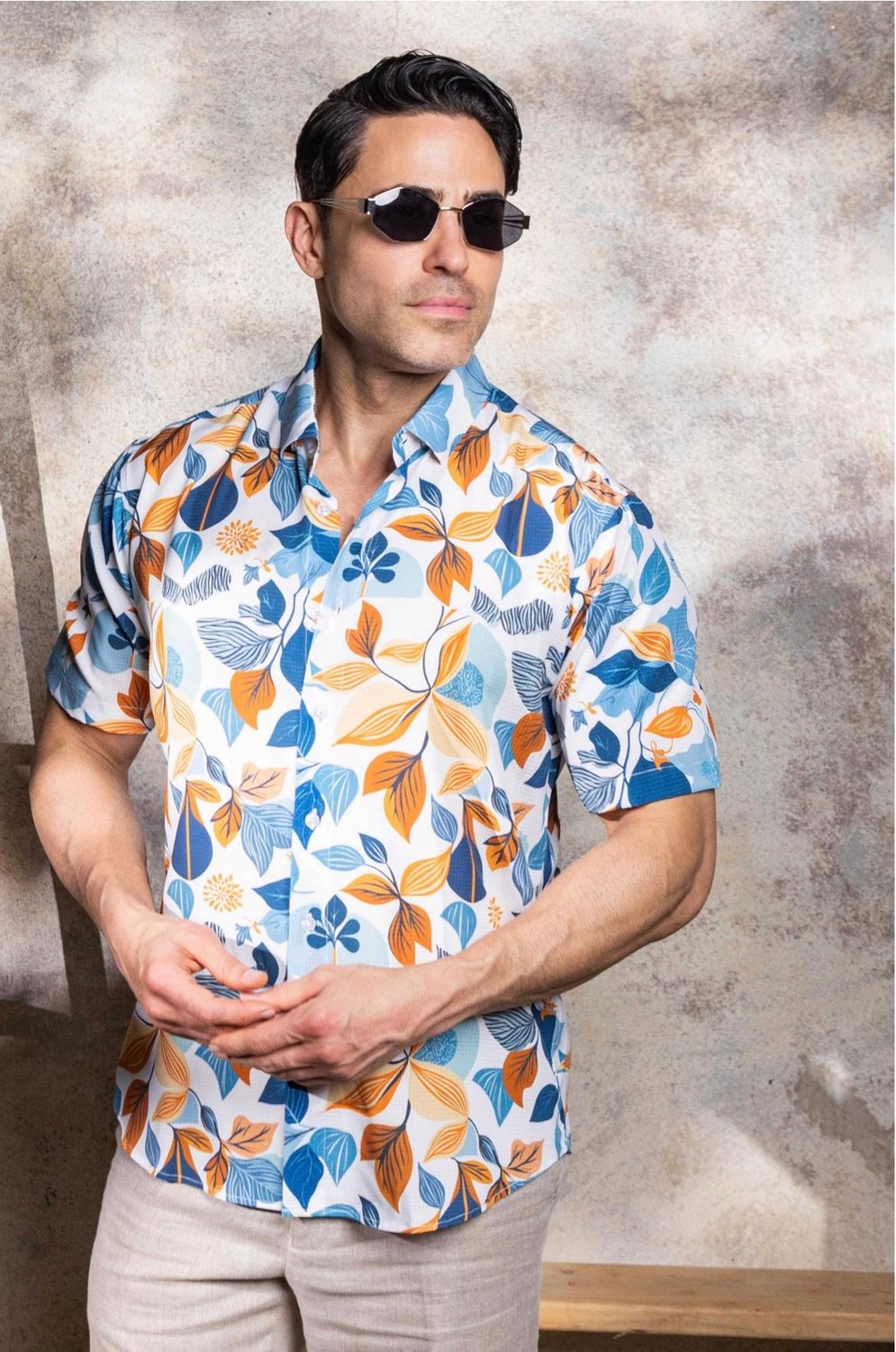 Mojito Short Sleeve Leaf, Color: Blue, Size: S