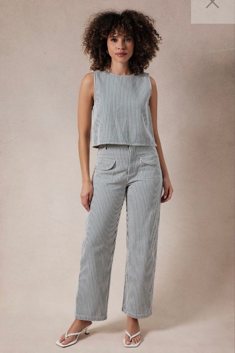 Gilli Stripped Denim Long Pant, Color: Blue, Size: S