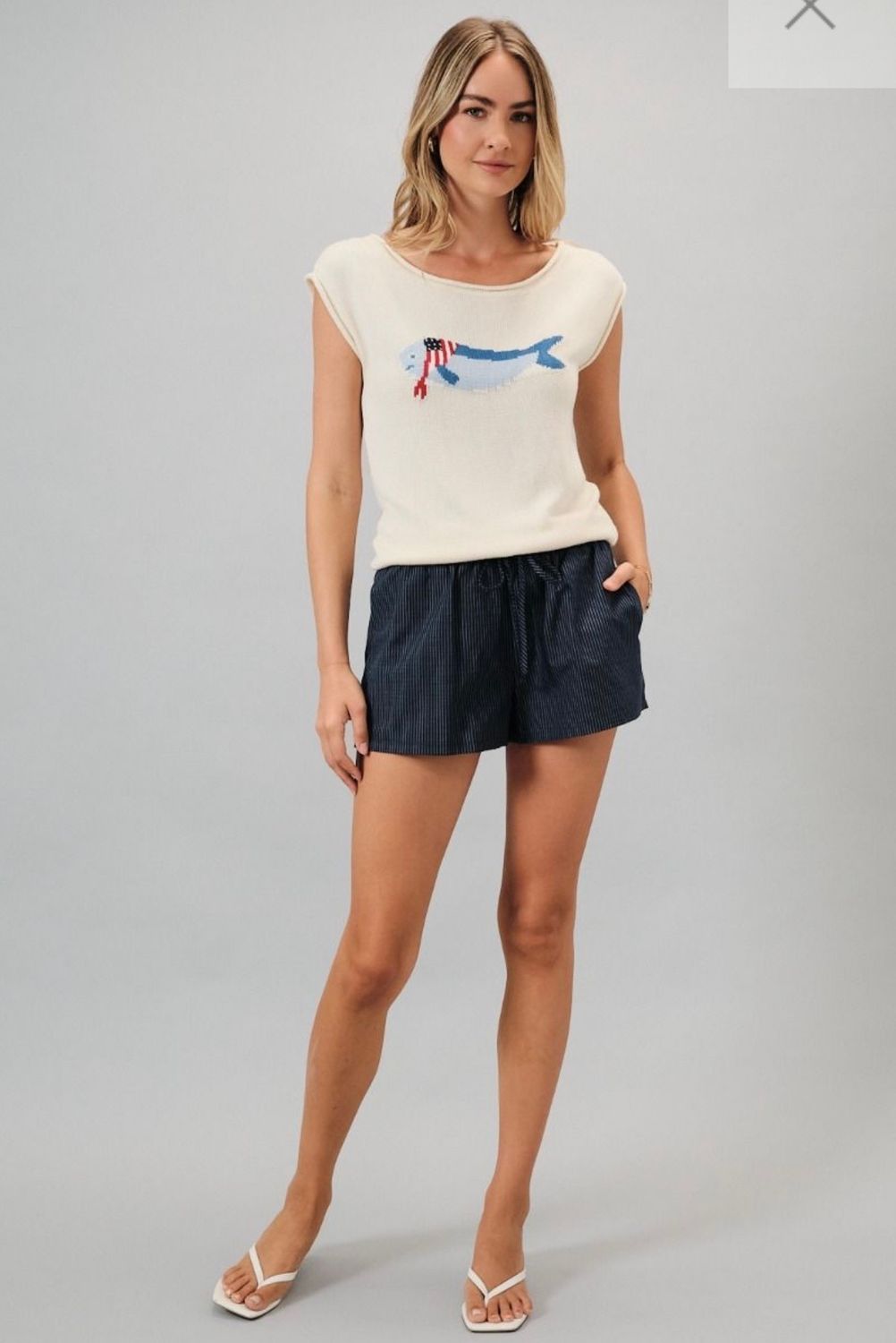 Gilli Fish Graphic Sweater, Color: Cream, Size: S