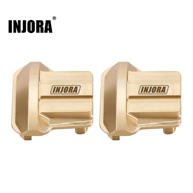 INJORA Brass Diff Covers For 1/18 Traxass TRX4M (Brass)