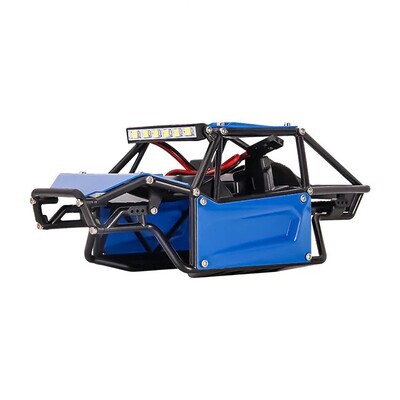 INJORA Nylon Roll Cage Chassis Kit SCX24 C10 Jeep Wrangler Bronco (Blue)