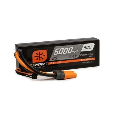 Spektrum 7.4V 5000mAh 2S 50C Smart Hardcase LiPo Battery (IC5)