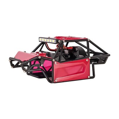 INJORA Nylon Roll Cage Chassis Kit SCX24 C10 Jeep Wrangler Bronco (Red)