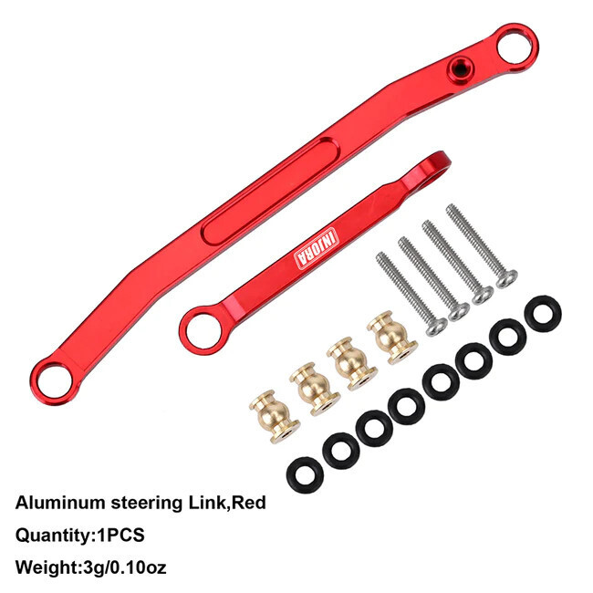 INJORA CNC Aluminum Steering Links for Axial SCX24 - Red