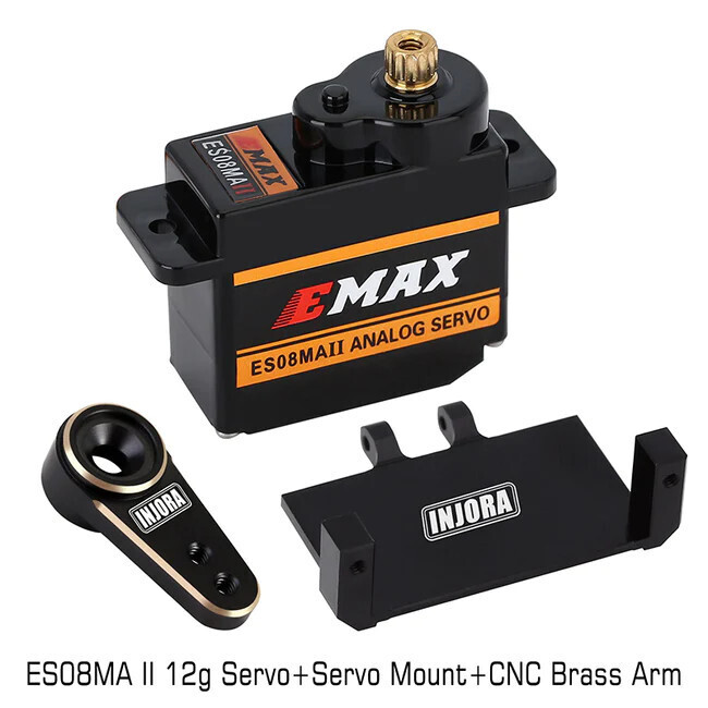 INJORA EMax II 12g Analog Metal Gear Servo - Black Brass