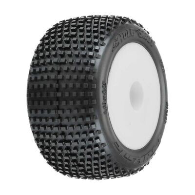 Pro-Line Mini-T 2.0 Hole Shot Pre-Mounted Tires w/8mm Hex (White) (2) (M3)