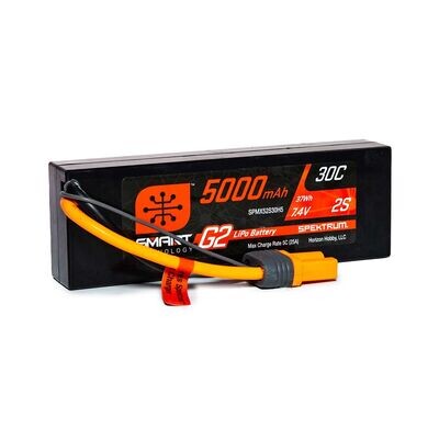 Spektrum 7.4V 5000mAh 2S 30C Smart LiPo Hardcase Battery (IC3)