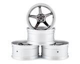 MST GT Wheel Set (Matte Silver/Black Chrome) (4) (Offset Changeable)