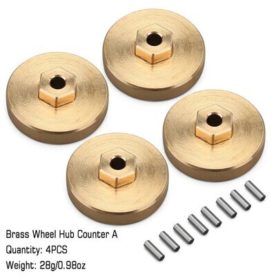 INJORA 4PCS Brass Wheel Weight, Hex Hubs SCX24 - 7g/pcs