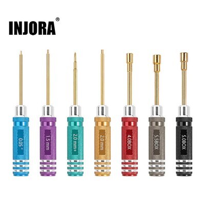 INJORA 7 Colors Short Hex Driver Tool Kit For 1/18 1/24 (Colored)