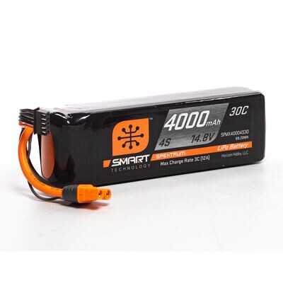 Spektrum 14.8V 4000mAh 4S 30C Smart LiPo Battery (IC3)